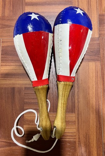 Maracas leather painted - maracas, leather,