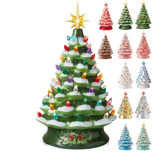 Pre lit ceramic christmas - ceramic,