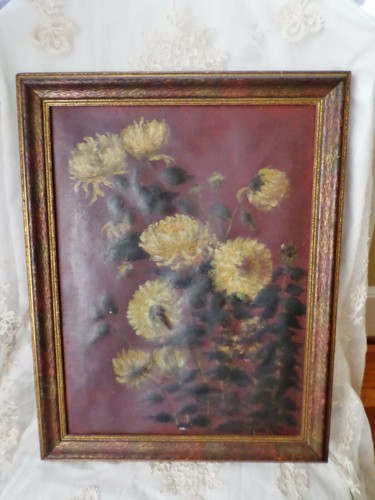 Antique oil painting canvas - antique,