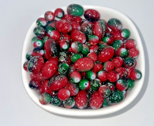 Christmas painted glass - glass, bead