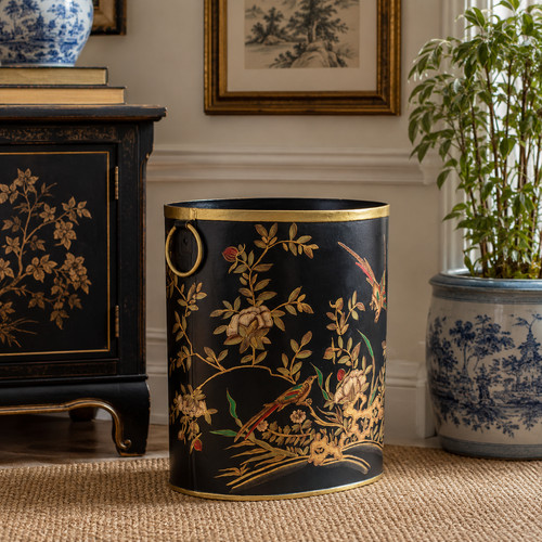 Hand painted chinoiserie metal - chinoiserie,