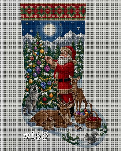 Santa tree deer raccoon hand - deer,